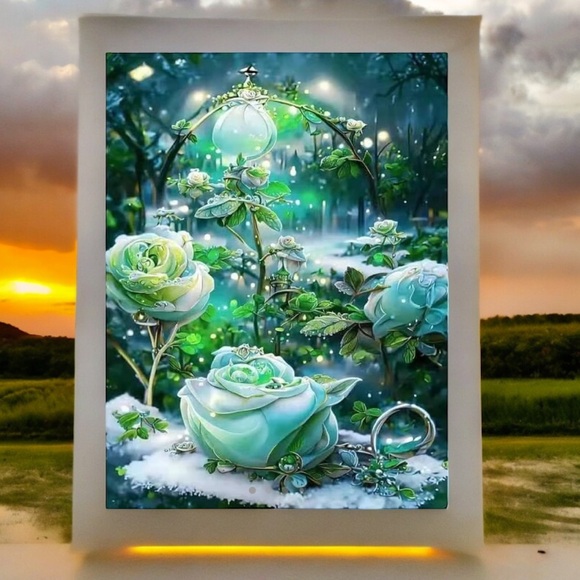 5D Full Drill Diamond Art Flowers Round Diamond Dots - Picture 3 of 5